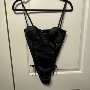 Victoria's Secret Black Mesh Detail Bodysuit